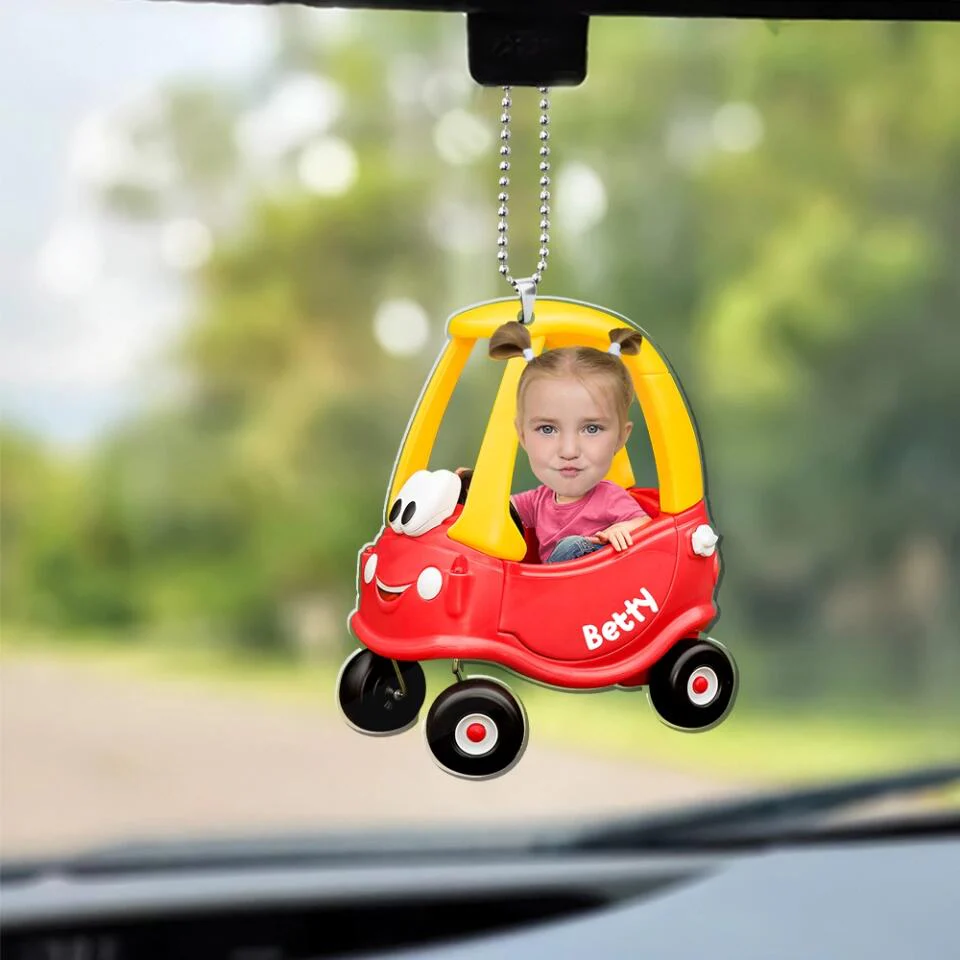 Baby Driving the Car - Custom Face Ornaments - Personalized Photo Ornament - Nursery Accessories - Image 5