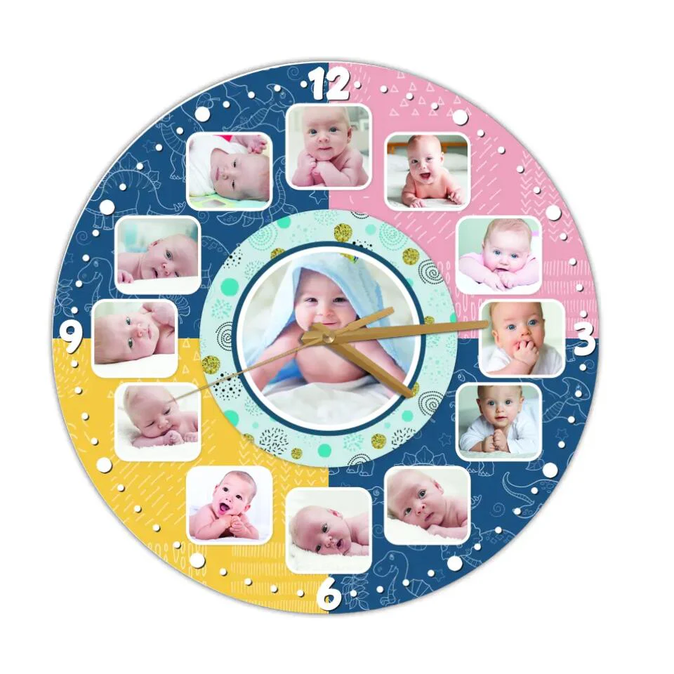 Baby Photos Custom Collage - Personalized Wall Clock - Best Gifts for Baby Parents | 211IHPLNWC483 - Image 4