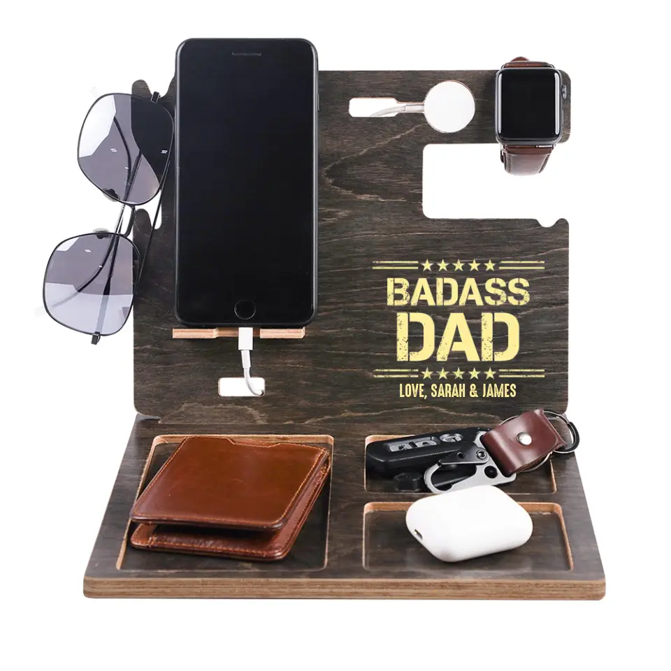 Badass Dad - Personalized Dock Station - Custom Nickname - Father's Day Gift for Dad - Image 2