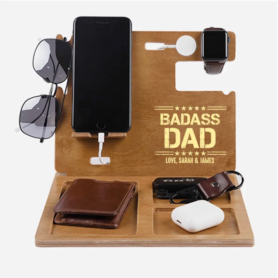 Badass Dad - Personalized Dock Station - Custom Nickname - Father's Day Gift for Dad - Image 3