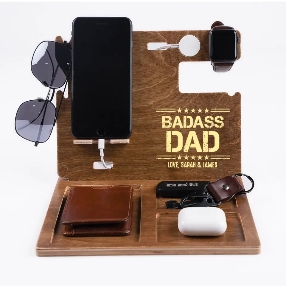 Badass Dad - Personalized Dock Station - Custom Nickname - Father's Day Gift for Dad - Image 5