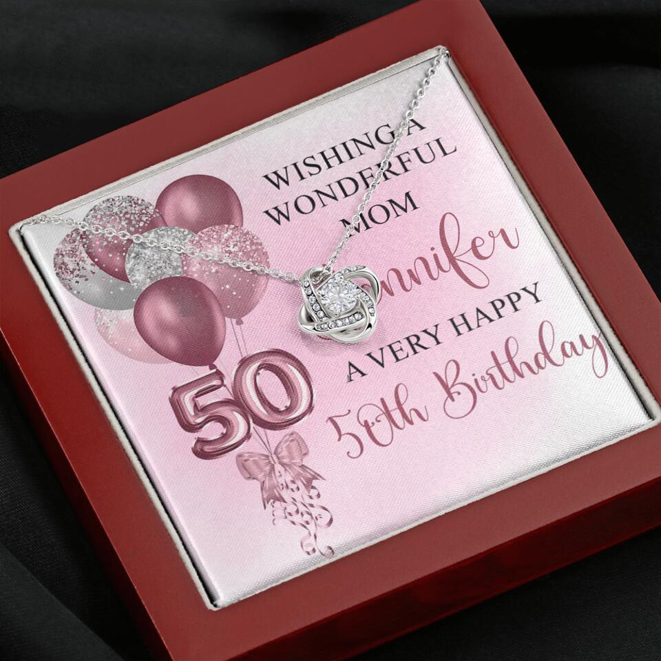 Balloon Wishing a Wonderful Friend Mom a Very Happy Birthday - Personalized Necklace - 50th Birthday Gift for Women - Image 10