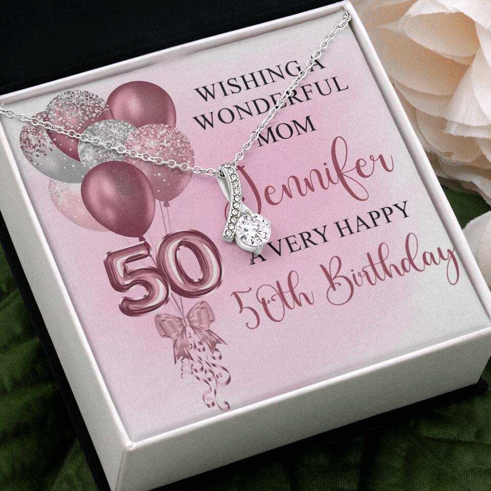 Balloon Wishing a Wonderful Friend Mom a Very Happy Birthday - Personalized Necklace - 50th Birthday Gift for Women - Image 12