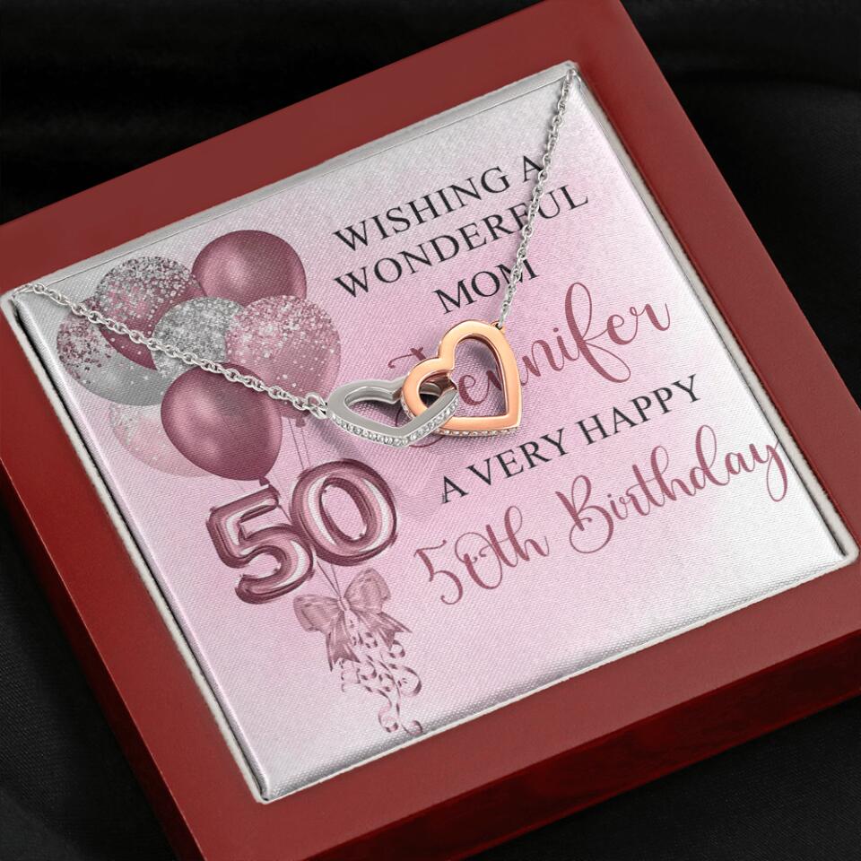 Balloon Wishing a Wonderful Friend Mom a Very Happy Birthday - Personalized Necklace - 50th Birthday Gift for Women - Image 24