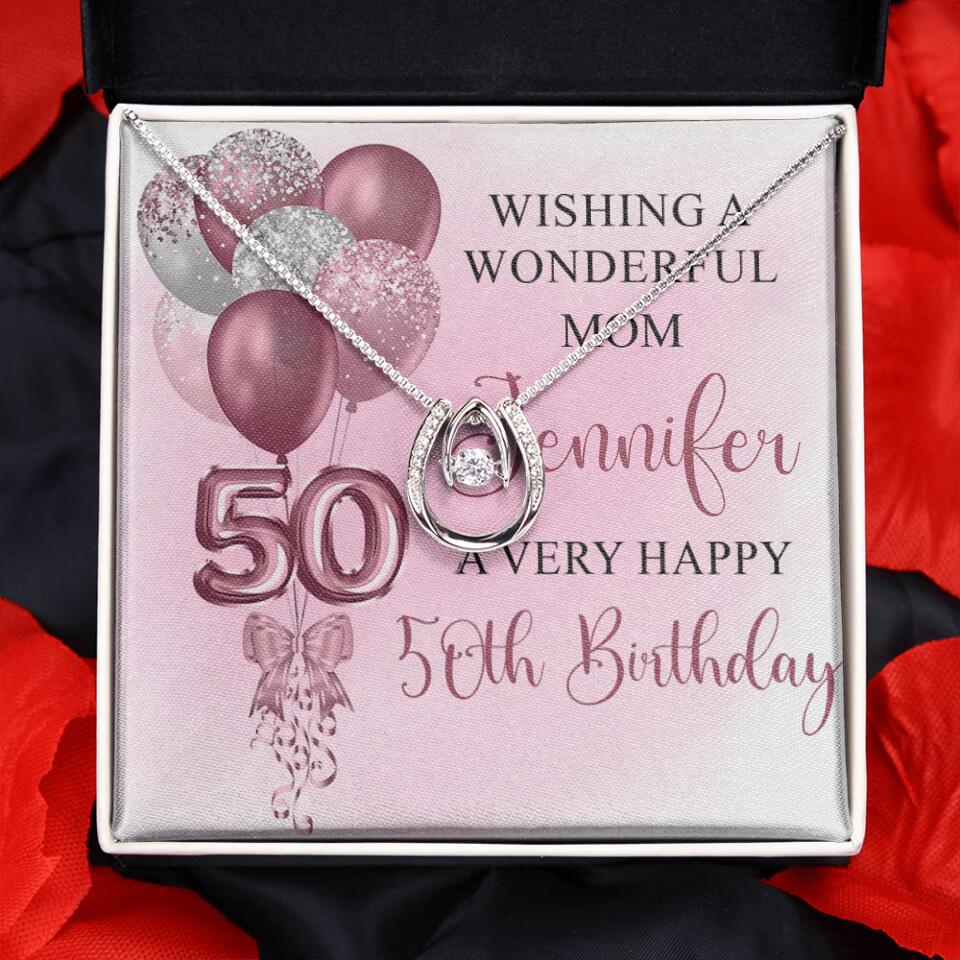 Balloon Wishing a Wonderful Friend Mom a Very Happy Birthday - Personalized Necklace - 50th Birthday Gift for Women - Image 29