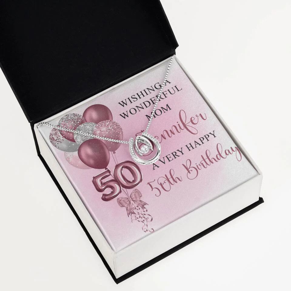 Balloon Wishing a Wonderful Friend Mom a Very Happy Birthday - Personalized Necklace - 50th Birthday Gift for Women - Image 31