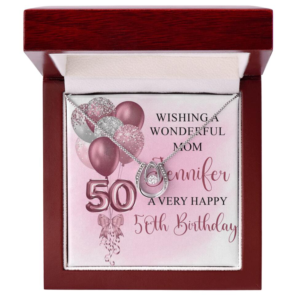 Balloon Wishing a Wonderful Friend Mom a Very Happy Birthday - Personalized Necklace - 50th Birthday Gift for Women - Image 34