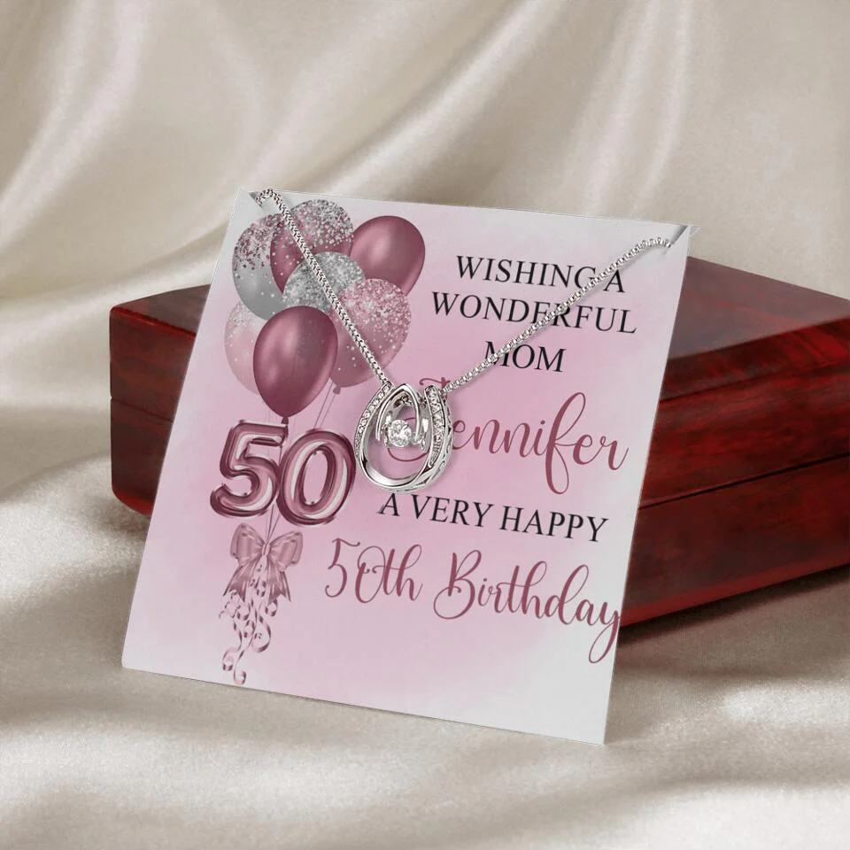 Balloon Wishing a Wonderful Friend Mom a Very Happy Birthday - Personalized Necklace - 50th Birthday Gift for Women - Image 37