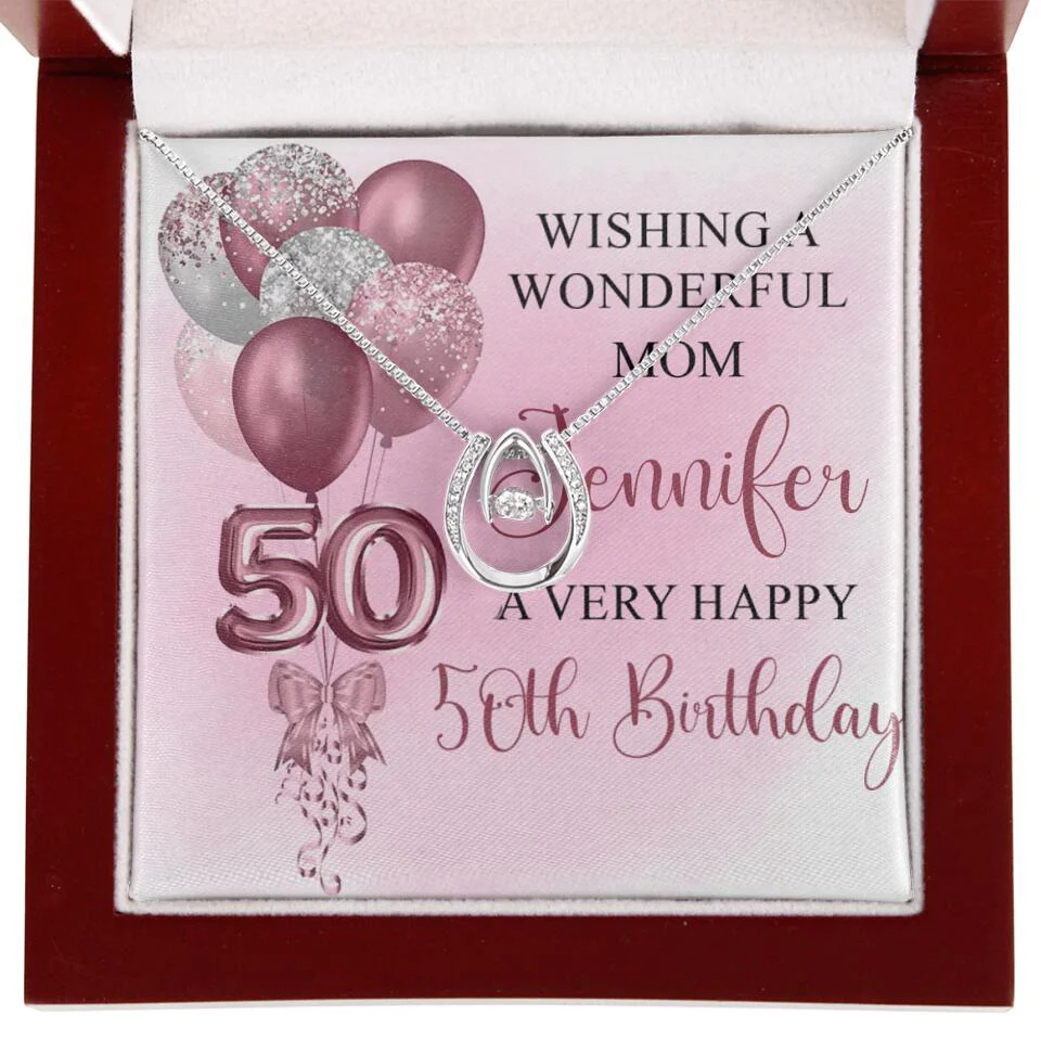 Balloon Wishing a Wonderful Friend Mom a Very Happy Birthday - Personalized Necklace - 50th Birthday Gift for Women - Image 38