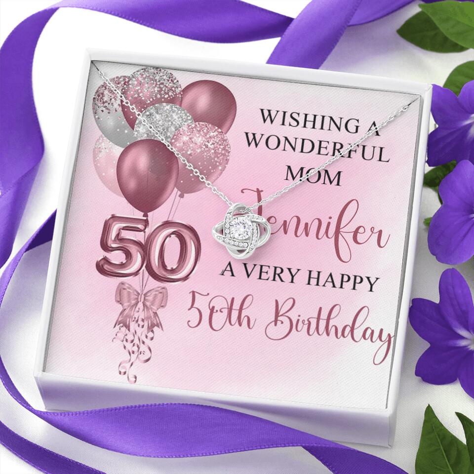Balloon Wishing a Wonderful Friend Mom a Very Happy Birthday - Personalized Necklace - 50th Birthday Gift for Women - Image 4