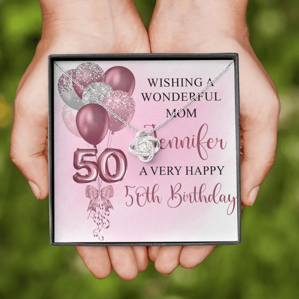 Balloon Wishing a Wonderful Friend Mom a Very Happy Birthday - Personalized Necklace - 50th Birthday Gift for Women - Image 5