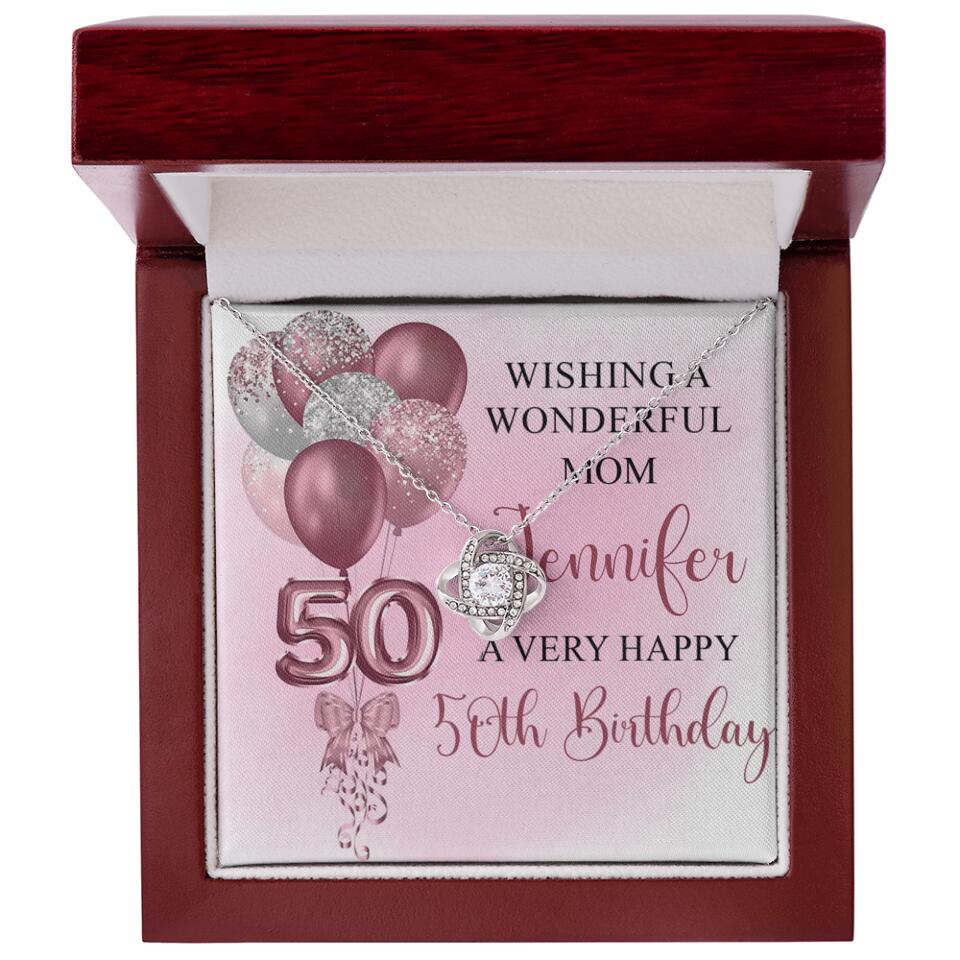 Balloon Wishing a Wonderful Friend Mom a Very Happy Birthday - Personalized Necklace - 50th Birthday Gift for Women - Image 9