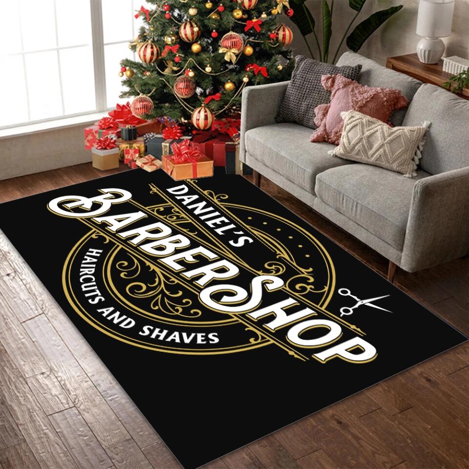 Barbershop Haircuts and Shaves Personalized Rug - Image 4