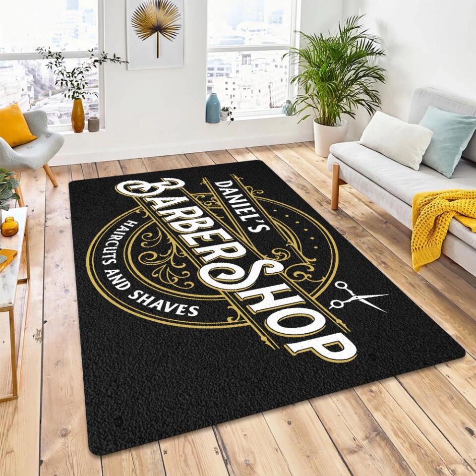 Barbershop Haircuts and Shaves Personalized Rug - Image 5
