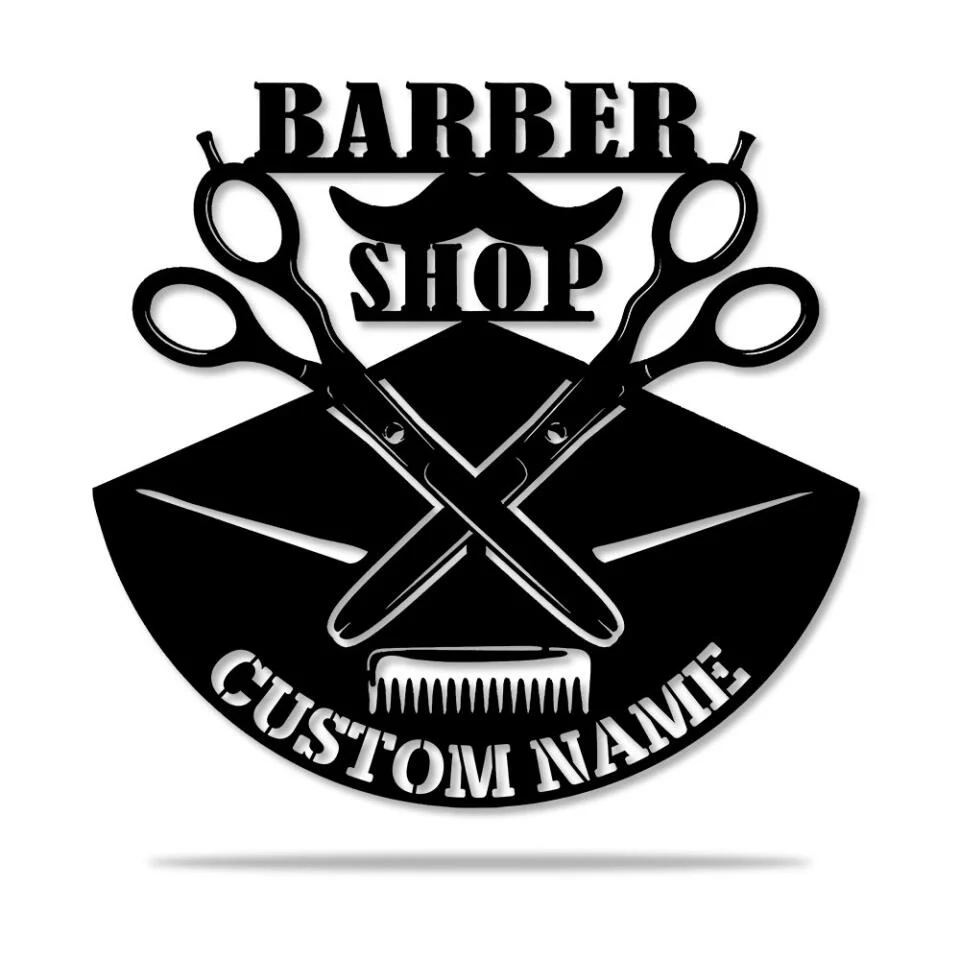 Barbershop Sign - Personalized Cut Metal Sign - Custom Name - Gift for Barber - Image 3