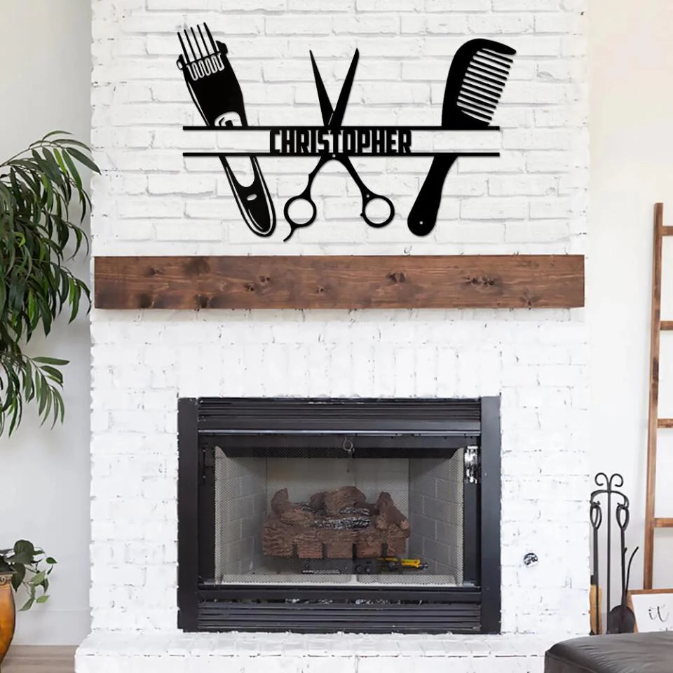Barbershop Sign - Personalized Cut Metal Sign - Custom Name - Gift for Barber - Image 5