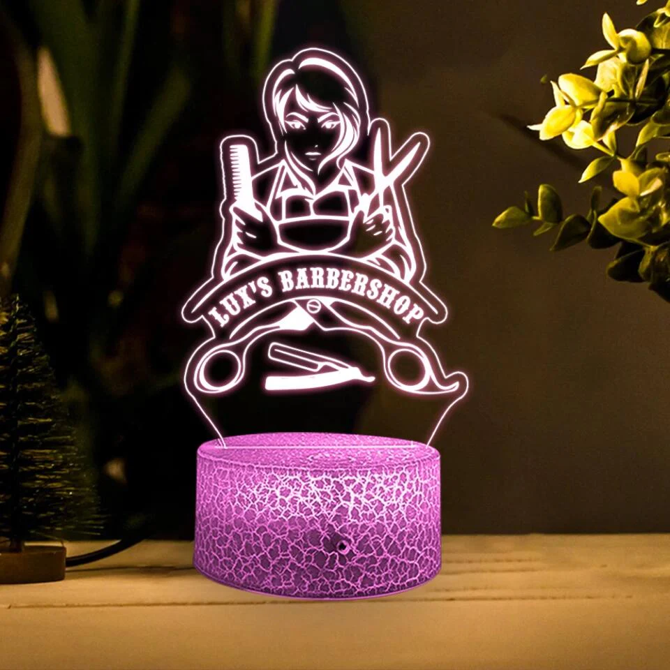 Custom Barbershop's Name, Salon Name - Personalized 3D Led Light - Gift for Hairdresser or Hairstylist - Image 5