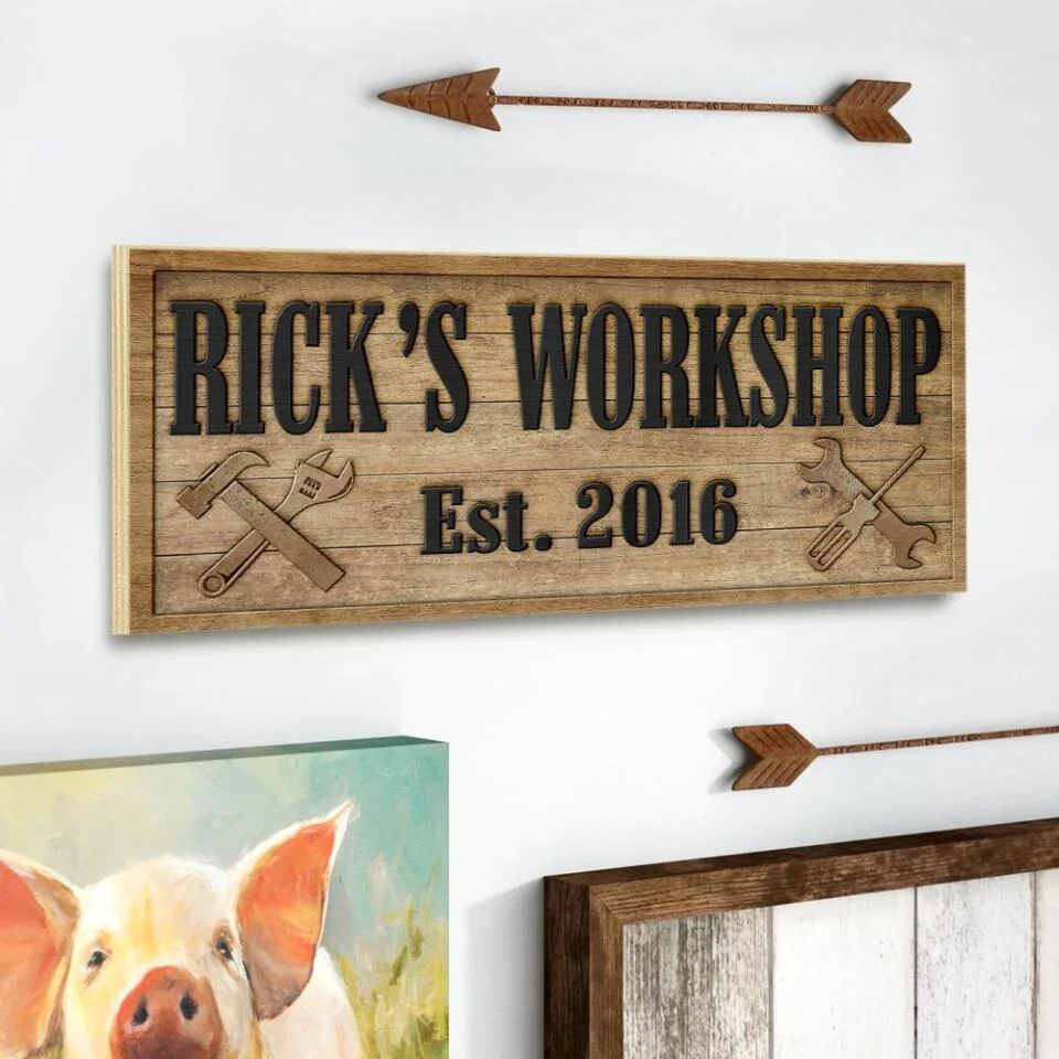 Basement Workshop Custom Wooden Sign Birthday Gift For Him - Image 3