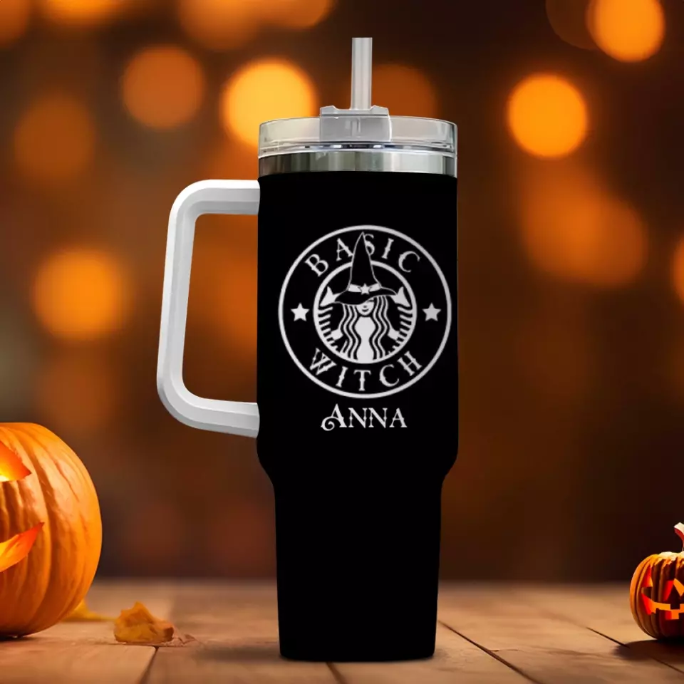 Basic Witch With Personalized Name- Best Curved Tumbler Gift For Halloween-208IHNTHTU546 - Image 3
