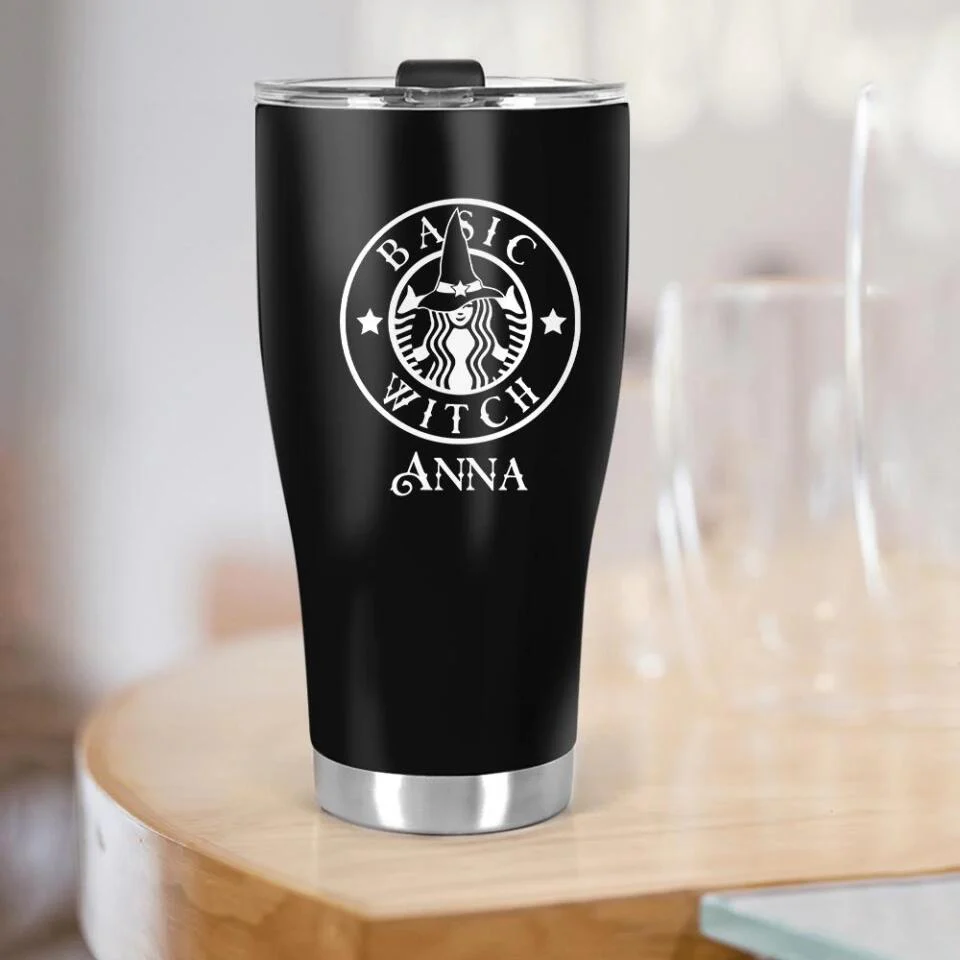 Basic Witch With Personalized Name- Best Curved Tumbler Gift For Halloween-208IHNTHTU546 - Image 7