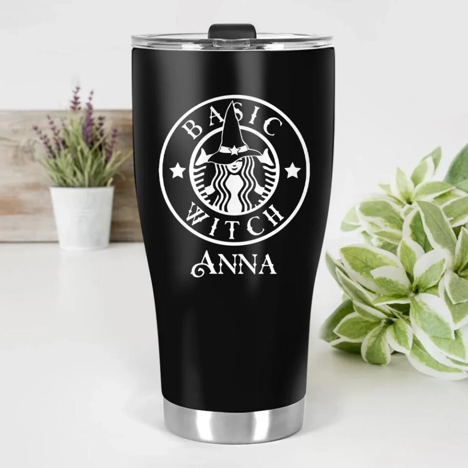 Basic Witch With Personalized Name- Best Curved Tumbler Gift For Halloween-208IHNTHTU546 - Image 8
