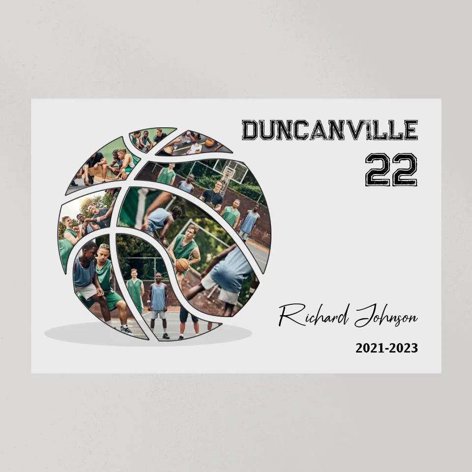 Basketball Photo Collage - Custom Canvas Poster - Gift For Basketball Coach Basketball Lovers - Image 10