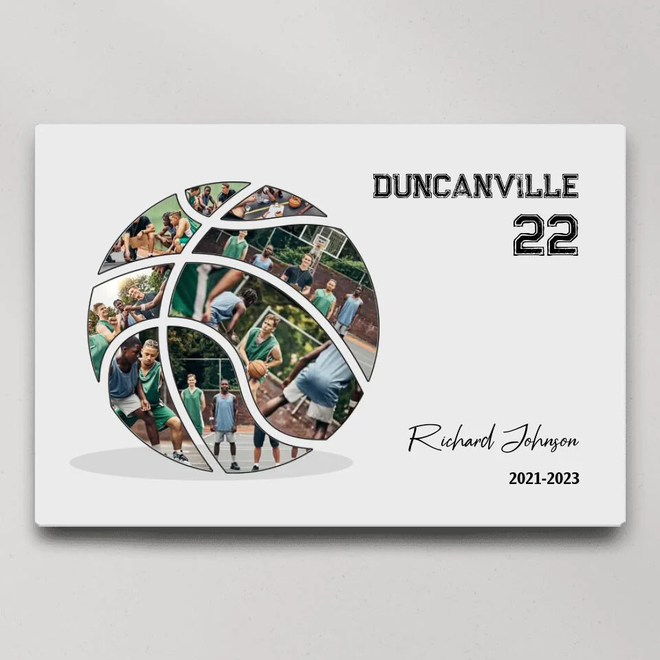 Basketball Photo Collage - Custom Canvas Poster - Gift For Basketball Coach Basketball Lovers - Image 4