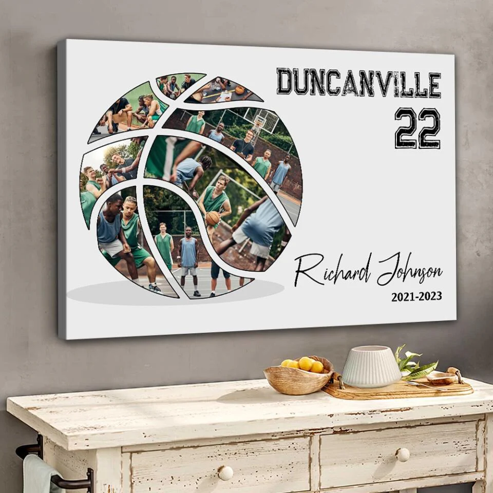 Basketball Photo Collage - Custom Canvas Poster - Gift For Basketball Coach Basketball Lovers - Image 5