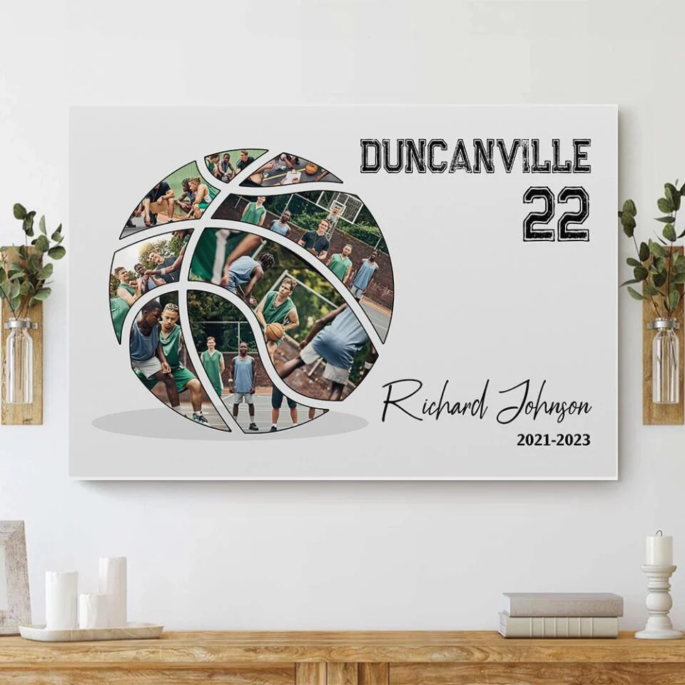 Basketball Photo Collage - Custom Canvas Poster - Gift For Basketball Coach Basketball Lovers - Image 7