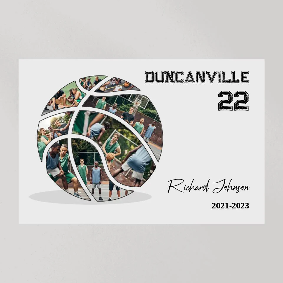 Basketball Photo Collage - Custom Canvas Poster - Gift For Basketball Coach Basketball Lovers - Image 8