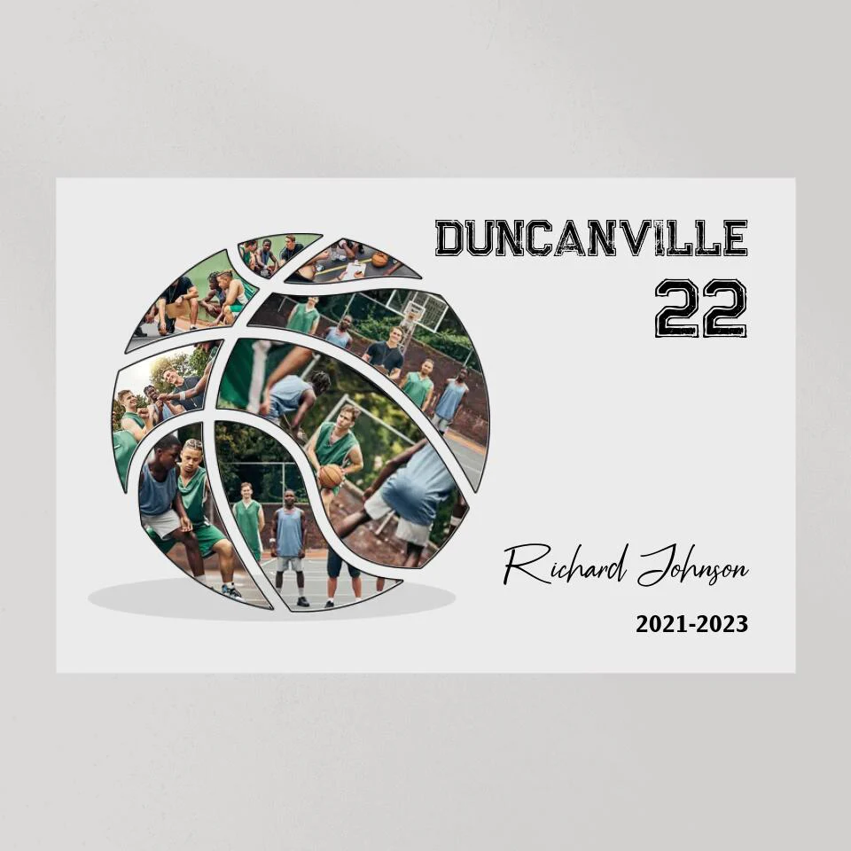 Basketball Photo Collage - Custom Canvas Poster - Gift For Basketball Coach Basketball Lovers - Image 9