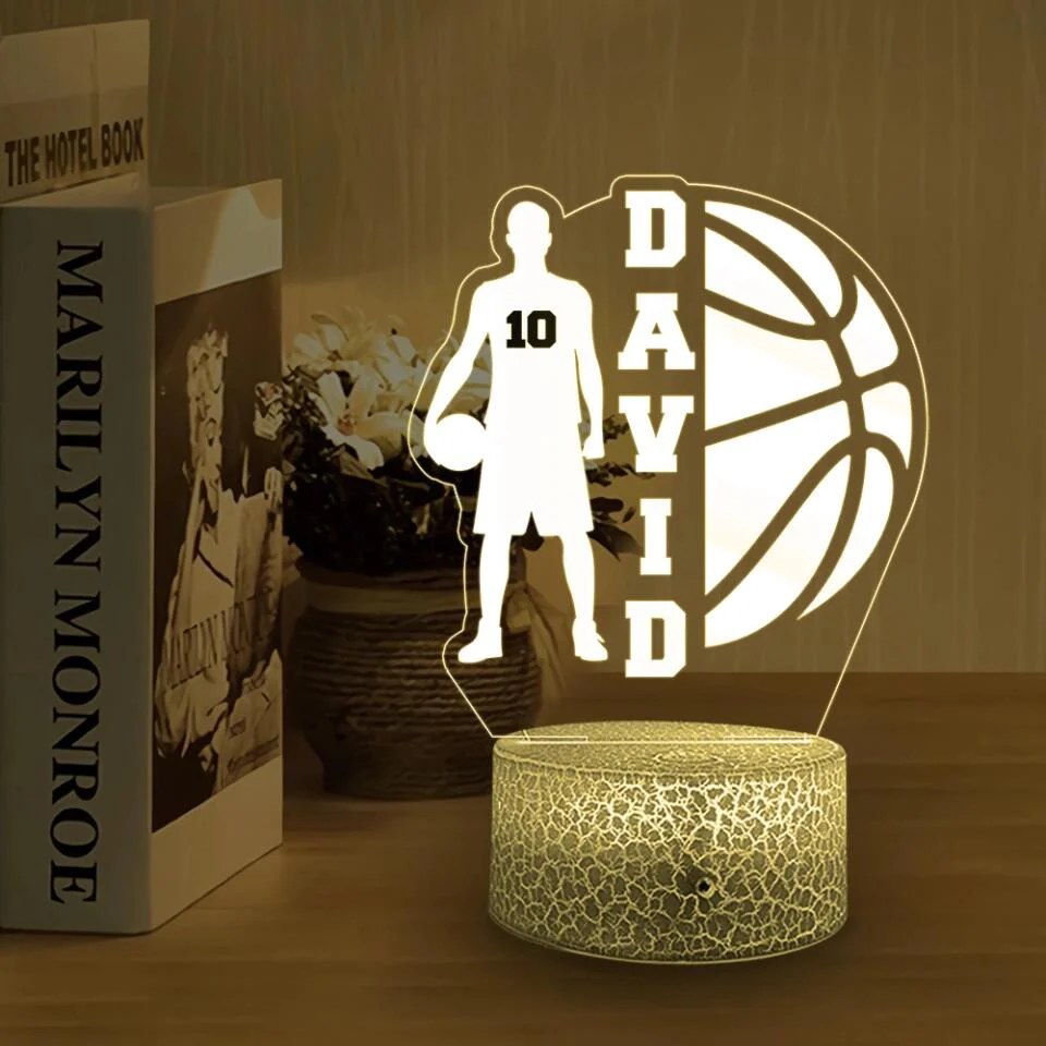 Basketball Player Name with Number - Personalized 3D Led Light - Image 4
