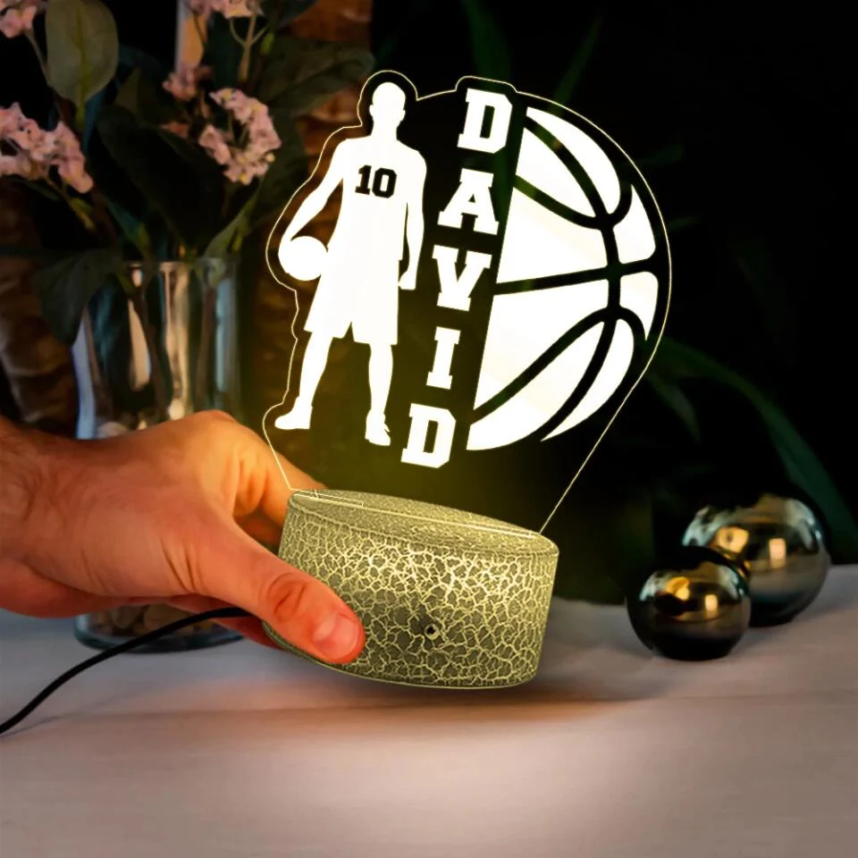 Basketball Player Name with Number - Personalized 3D Led Light - Image 5