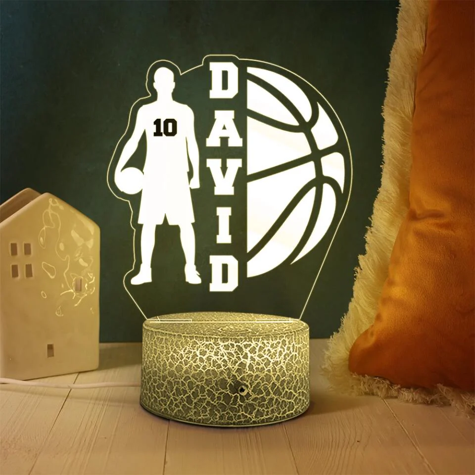 Basketball Player Name with Number - Personalized 3D Led Light - Image 7