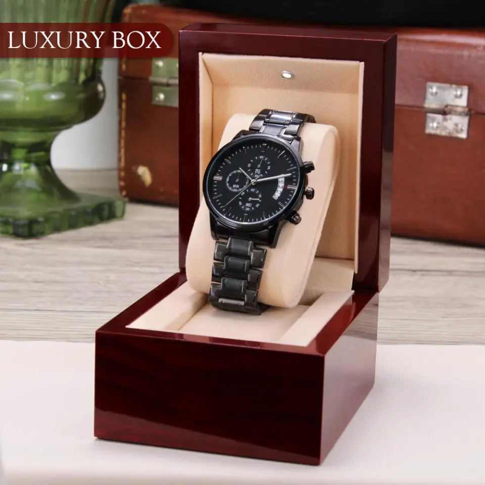 Be Strong & Courageous Don't Be Afraid - Personalized Stainless Steel Engraved Chronograph Watch - Image 12