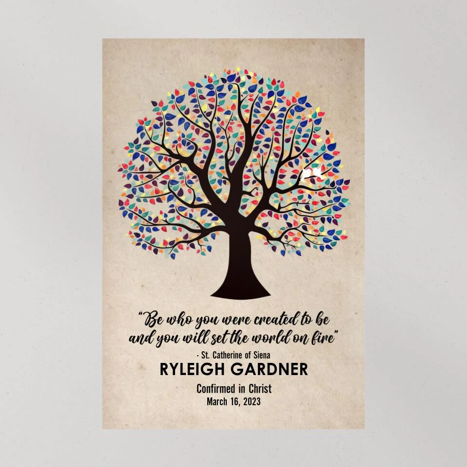 Be Who You Were Created To Be Vintage Tree - Custom Canvas Poster - Confirmation Gift - Image 10