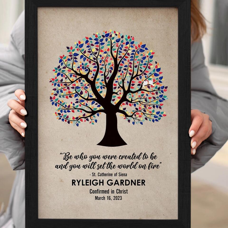 Be Who You Were Created To Be Vintage Tree - Custom Canvas Poster - Confirmation Gift - Image 13