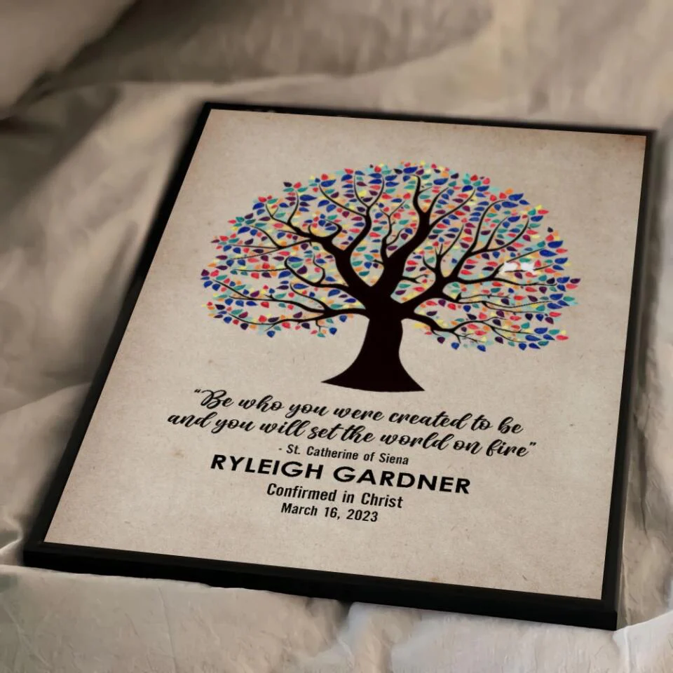 Be Who You Were Created To Be Vintage Tree - Custom Canvas Poster - Confirmation Gift - Image 14