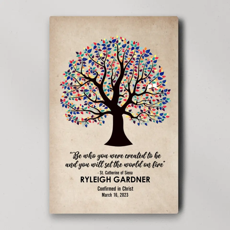 Be Who You Were Created To Be Vintage Tree - Custom Canvas Poster - Confirmation Gift - Image 4
