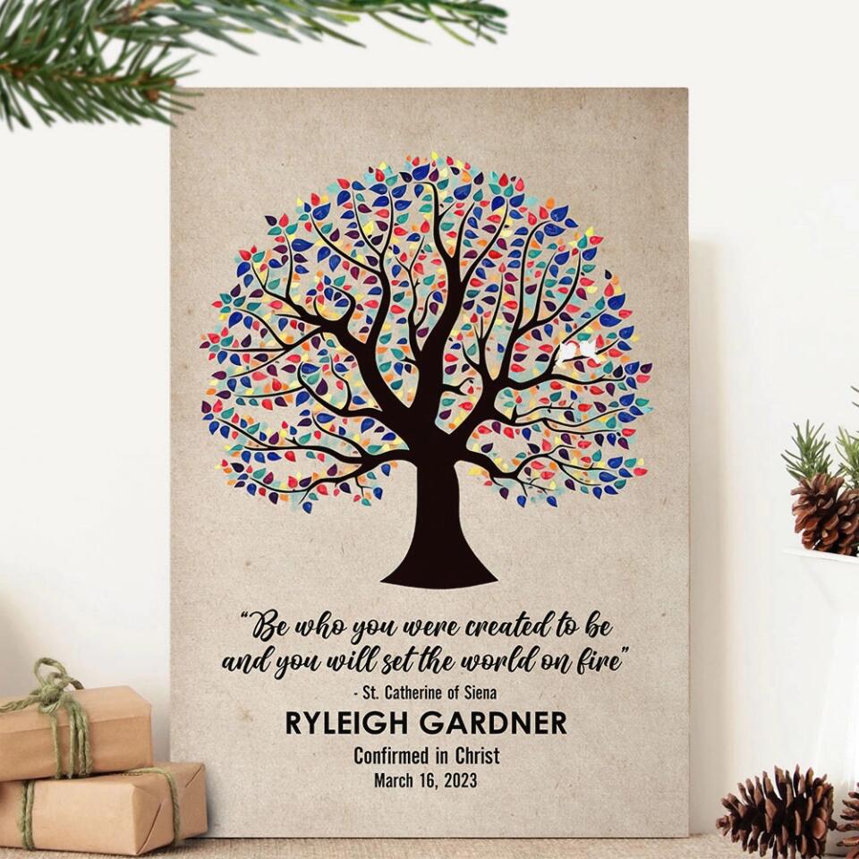 Be Who You Were Created To Be Vintage Tree - Custom Canvas Poster - Confirmation Gift - Image 7