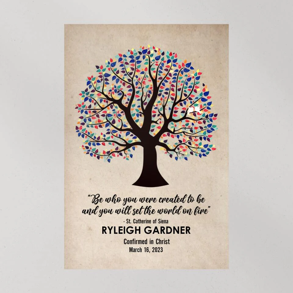 Be Who You Were Created To Be Vintage Tree - Custom Canvas Poster - Confirmation Gift - Image 8