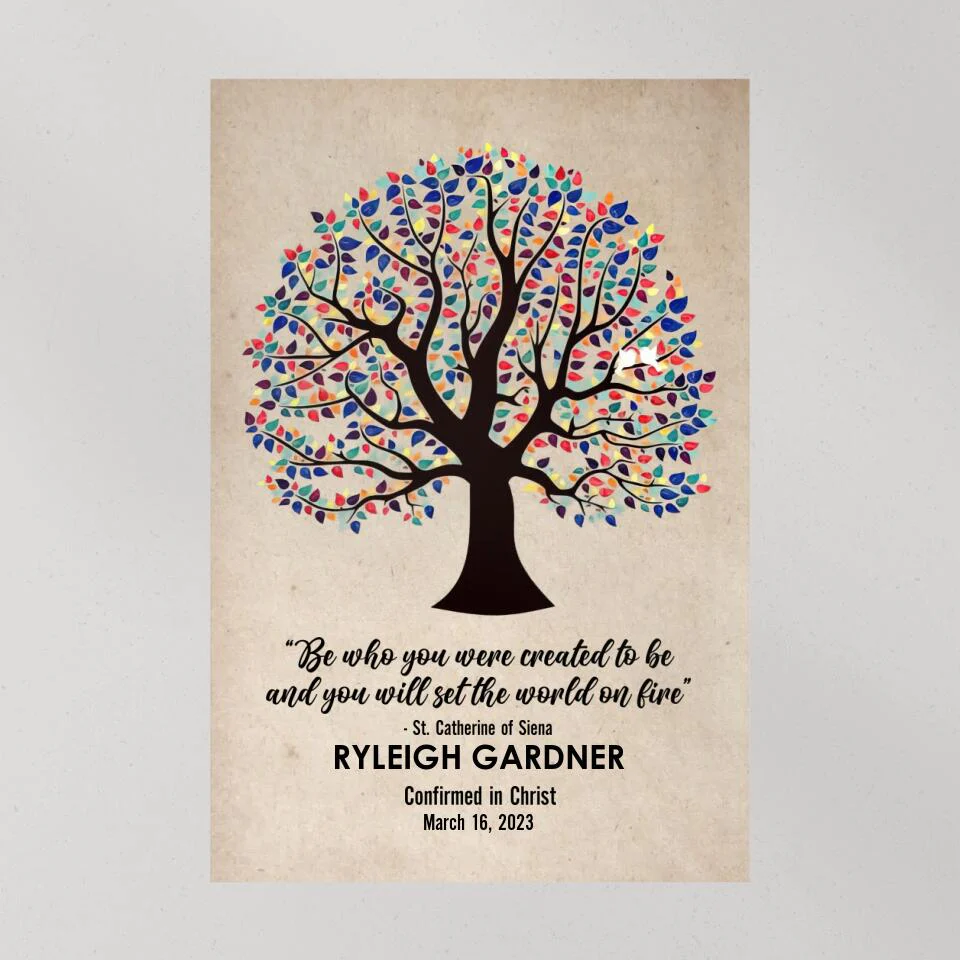 Be Who You Were Created To Be Vintage Tree - Custom Canvas Poster - Confirmation Gift - Image 9