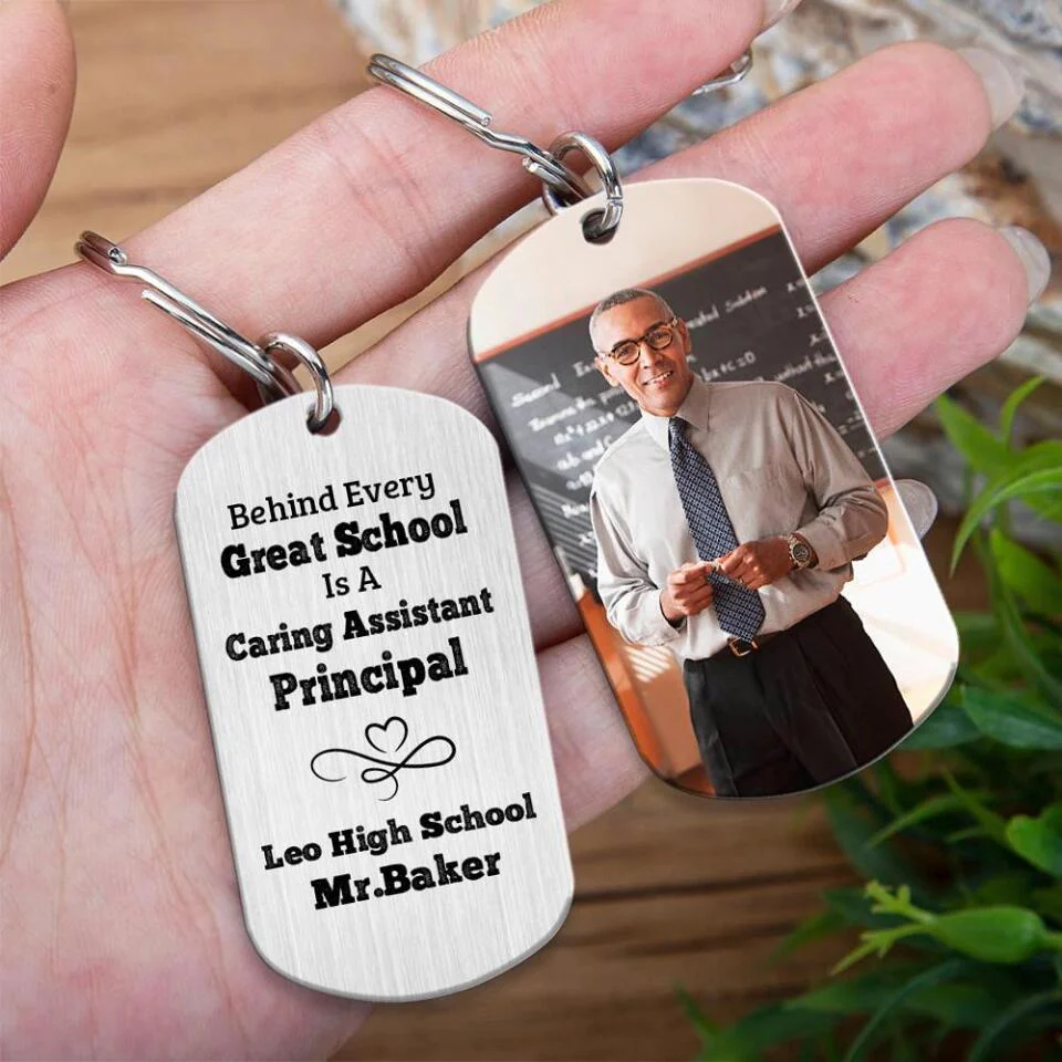 Behind Every Great School is a Caring Assistant Principal - Personalized Keychain - Image 3