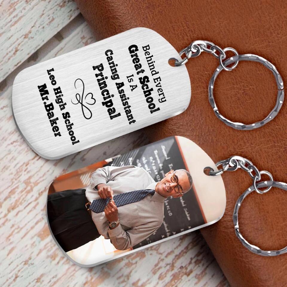 Behind Every Great School is a Caring Assistant Principal - Personalized Keychain - Image 4