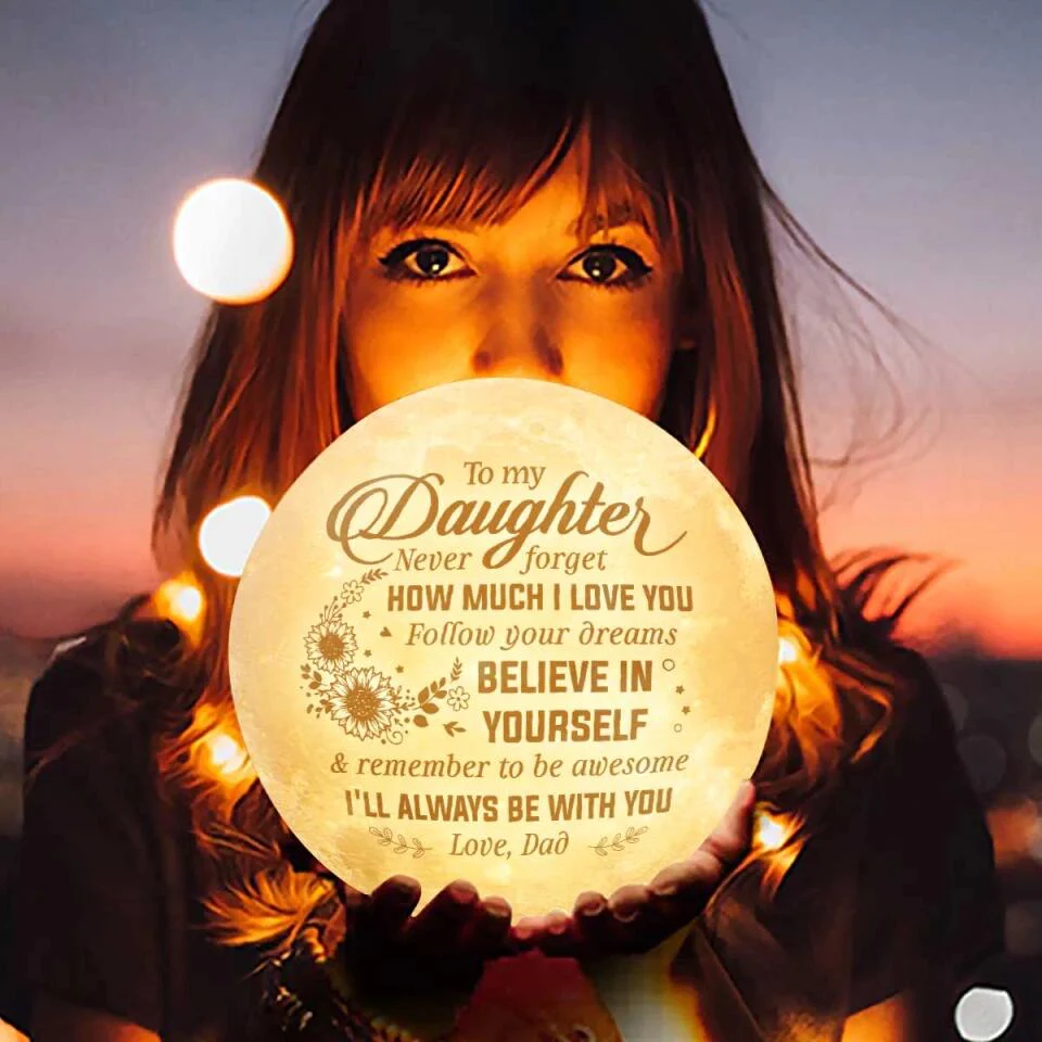 Believe In Yourself & I Will Always Be With You - Personalized 3D Moon Lamp - Image 5