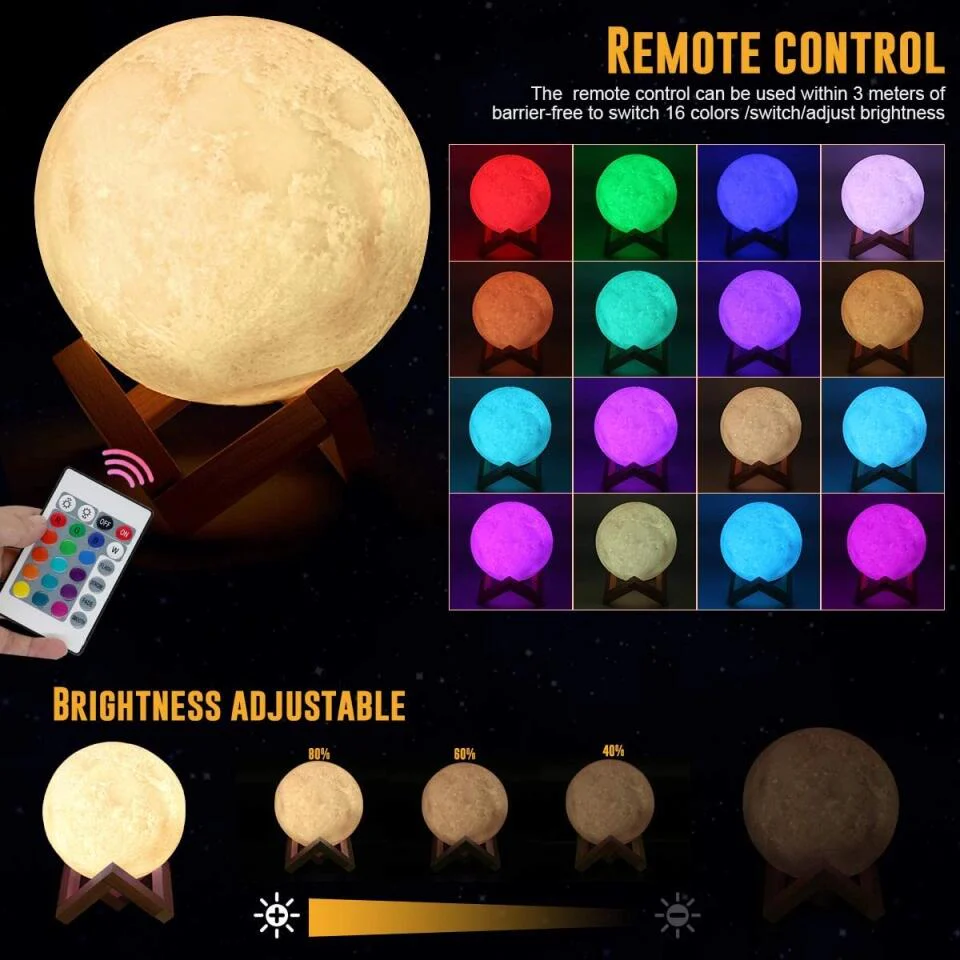 Believe In Yourself & I Will Always Be With You - Personalized 3D Moon Lamp - Image 7