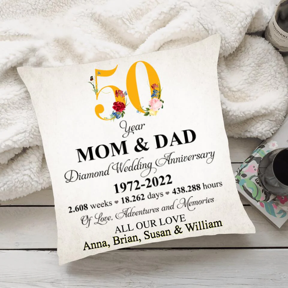 Best 50th Anniversary Gift for Wife - Personalized Canvas Pillow - 207HNTTPI287 - Image 2
