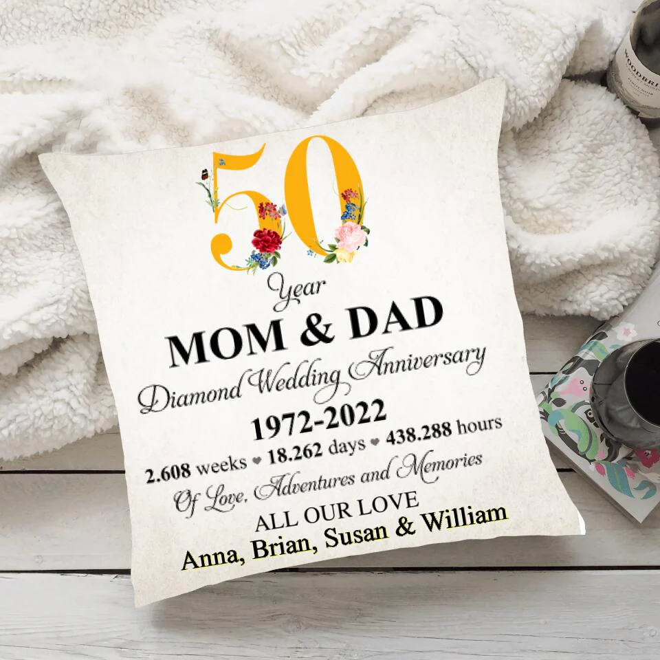 Best 50th Anniversary Gift for Wife - Personalized Canvas Pillow - 207HNTTPI287 - Image 4