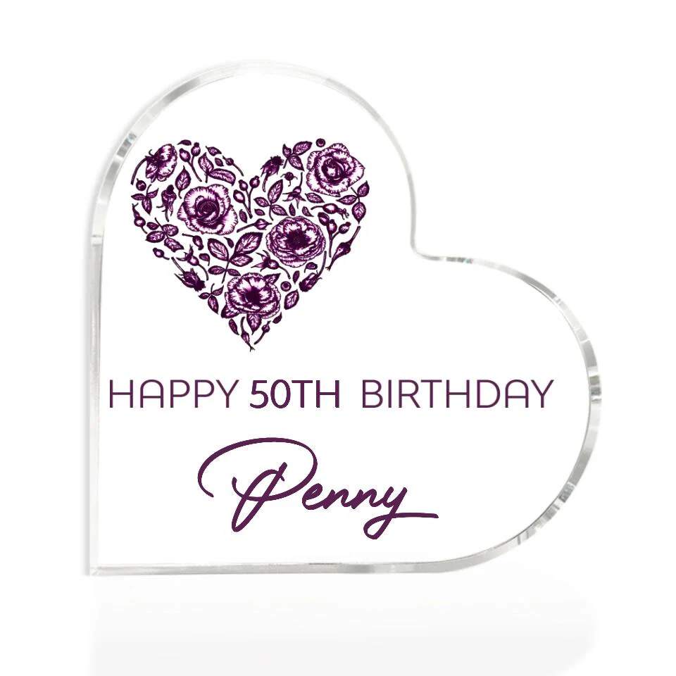 Best 50th Birthday Gifts for Mom - Heart Acrylic Plaque Decor Home - Grateful Heart Personalized Acrylic Keepsake, Gifts for Her, Family Gifts, Gifts for Mom, Mother's Day Gifts - 209IHNTHAP604 - Image 4