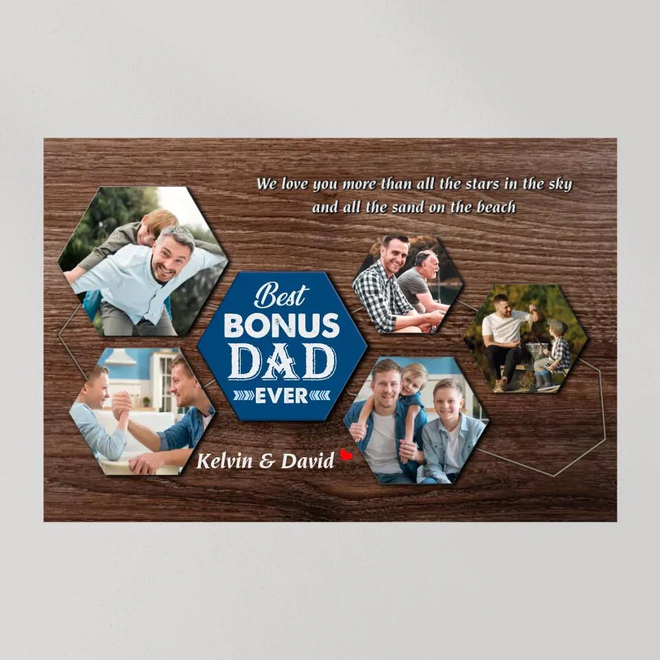 Best Bonus Dad Ever Custom Canvas Poster Birthday Gift For Step Father - Image 3